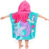 Toddler Hooded Beach Towel Coverup Cape Kids 100% Cotton Soft Quick Dry Absorbent Use for Swim Pool Bath Poncho Towels for 3 to 8 Years Old Children Size 24"x 55" in Full-Length (Mermai Pattern) view 2