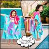 Toddler Hooded Beach Towel Coverup Cape Kids 100% Cotton Soft Quick Dry Absorbent Use for Swim Pool Bath Poncho Towels for 3 to 8 Years Old Children Size 24"x 55" in Full-Length (Mermai Pattern) view 3