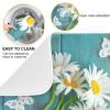 Absorbent Dish Drying Mat for Kitchen Counter - Small Daisies on Wooden Board Microfiber Drying Pad, Reversible Drainer Mats for Countertop, Small 16 x 18 inch, Large 18 x 24 inch view 2