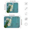 Absorbent Dish Drying Mat for Kitchen Counter - Small Daisies on Wooden Board Microfiber Drying Pad, Reversible Drainer Mats for Countertop, Small 16 x 18 inch, Large 18 x 24 inch view 3