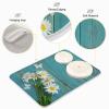 Absorbent Dish Drying Mat for Kitchen Counter - Small Daisies on Wooden Board Microfiber Drying Pad, Reversible Drainer Mats for Countertop, Small 16 x 18 inch, Large 18 x 24 inch view 4