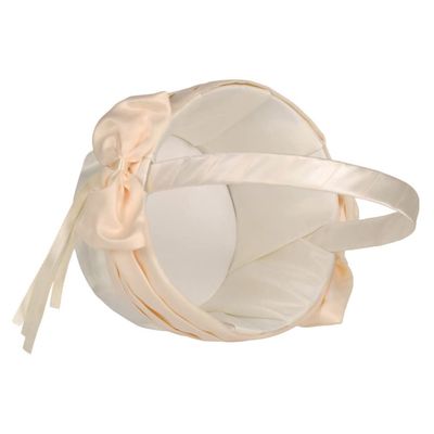 FOMIYES 1pc Chic Hand-woven Flower Girl Basket Bowknot Storage Container for Weddings Events and Home Decor for Petal Scatter and Candy Storage Color