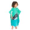 Toddler Hooded Beach Towel Coverup Cape Kids 100% Cotton Soft Quick Dry Absorbent Use for Swim Pool Bath Poncho Towels for 3 to 8 Years Old Children Size 24"x 55" in Full-Length (Whale Pattern) view 2