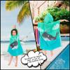 Toddler Hooded Beach Towel Coverup Cape Kids 100% Cotton Soft Quick Dry Absorbent Use for Swim Pool Bath Poncho Towels for 3 to 8 Years Old Children Size 24"x 55" in Full-Length (Whale Pattern) view 4