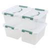 Anbers 5.5 Quart Clear Plastic Box with Lid, 4 Packs Latch Storage Bin view 1