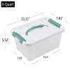 Anbers 5.5 Quart Clear Plastic Box with Lid, 4 Packs Latch Storage Bin view 2