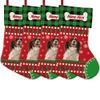 MALIHONG 4 Packs Personalized Red Christsmas Cute Dog English Springer Spaniel Stocking with Green Black Buffalo Plaid Snowflake Xmas Decor Gift 14.4 Inch view 1