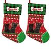 MALIHONG 2 Packs Personalized Red Christsmas Cute Black Kittens Stocking with Green Black Buffalo Plaid Snowflake Xmas Decor Gift 14.4 Inch view 1