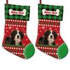 MALIHONG 2 Packs Custom Red Christsmas Cute Dog Bernese Mountain Stocking with Green Black Buffalo Plaid Snowflake Xmas Decor Gift 14.4 Inch view 1