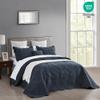 HZ & HY Oversized King Bedspread 128x120 Extra Wide, Quilted Coverlet Bedding Set, Lightweight Thin Comforter, Reversible, 5 Piece, 100% Microfiber, Polar Night view 2
