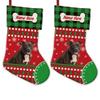 MALIHONG 2 Packs Personalized Red Christsmas Cute Dog Cute Pitbull Stocking with Green Black Buffalo Plaid Snowflake Xmas Decor Gift 14.4 Inch view 1