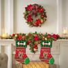 MALIHONG 2 Packs Personalized Red Christsmas Cute Dog Cute Pitbull Stocking with Green Black Buffalo Plaid Snowflake Xmas Decor Gift 14.4 Inch view 3