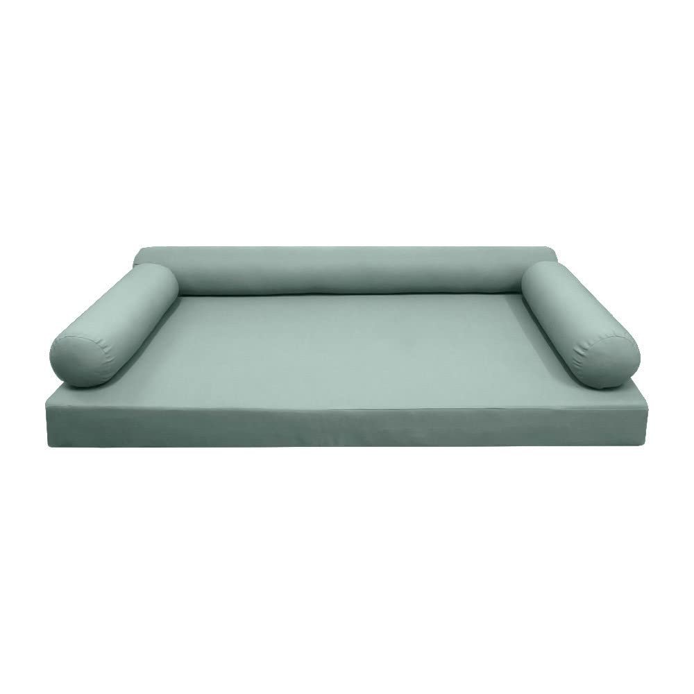 Prolinemax Style 6 - Mattress & Pillow Bolster for Outdoor Indoor Daybed Porch Swing Bed Knife Edge Queen Size AD002 | Covers ONLY |