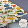 Smooffly Mushroom Waist Lumbar Cotton Linen Throw Pillow case Cushion Cover for Sofa Home Decorative Oblong 12x20 Inches view 2