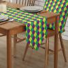 BOBOWUNY Mardi Gras Geometric Burlap Table Runner 72 Inches Long Table Runner Dresser Scarves, Diamond Check Farmhouse Table Runners for Wedding Party Holiday Table Setting Decor view 2