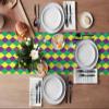 BOBOWUNY Mardi Gras Geometric Burlap Table Runner 72 Inches Long Table Runner Dresser Scarves, Diamond Check Farmhouse Table Runners for Wedding Party Holiday Table Setting Decor view 3