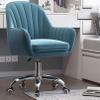 URINGO Nordic Fashion Velvet Home Office Desk Chair with Arms, Height Adjustable Swivel Task Chair with Silver Metal Base, Mid-Back Computer Desk Chair for Home Office/Bedroom/Living Room view 1