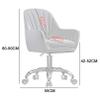 URINGO Nordic Fashion Velvet Home Office Desk Chair with Arms, Height Adjustable Swivel Task Chair with Silver Metal Base, Mid-Back Computer Desk Chair for Home Office/Bedroom/Living Room view 3