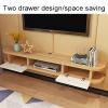 WANGPP Wall Mounted TV Shelf Floating TV Stand Floating TV Cabinet Shelf Wood Media Console Entertainment Center Under TV Floating Cabinet Desk Storage Hutch for Home and Office view 2