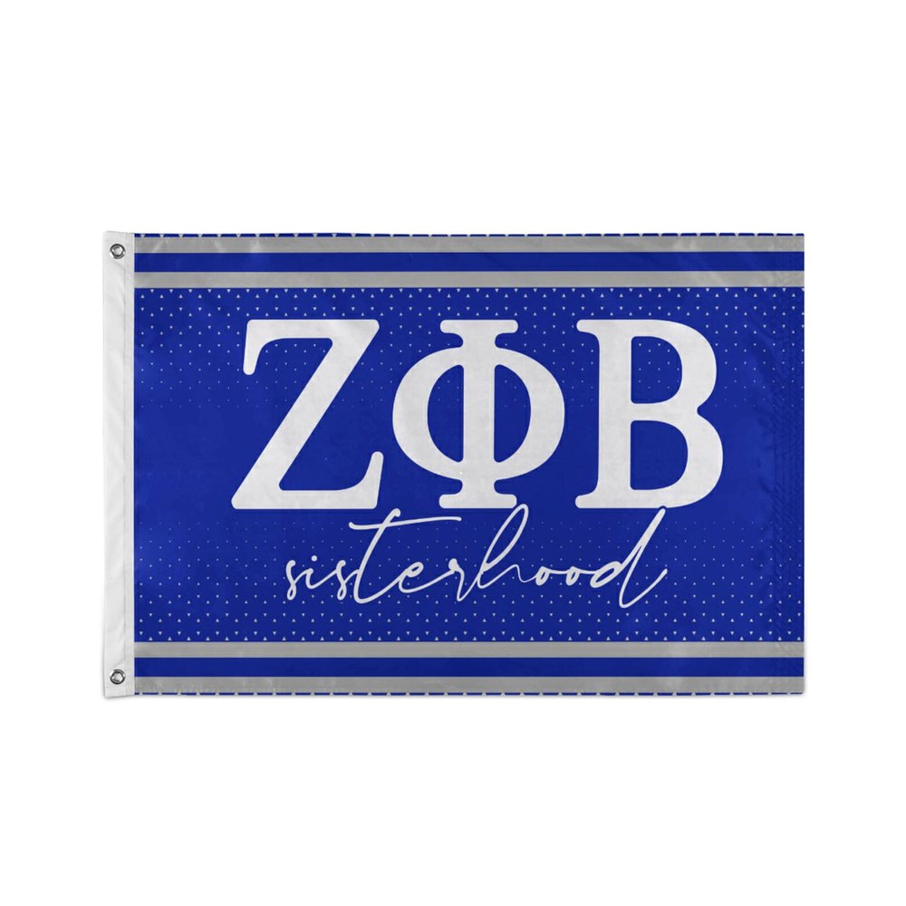 BBGreek Zeta Phi Beta Official Vendor - 3 x 5 Feet Large Wall Flag/Banner - Finer - Sorority Paraphernalia