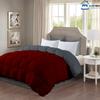 SLEEP-NEST Down Alternative Reversible Comforter (Dark Grey/Burgundy) Oversized King Plus 128 x 120 Size 1Piece Comforter-Corner Duvet Tabs- Double Sided & Lightweight 350 GSM-Boxing Stitching view 2