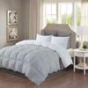 SLEEP-NEST Down Alternative Reversible Comforter (White/Silver Grey) Oversized King Plus 128 x 120 Size 1Piece Comforter-Corner Duvet Tabs- Double Sided-Easy Wash-Boxing Stitching view 1