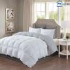 SLEEP-NEST Down Alternative Reversible Comforter (White/Silver Grey) Oversized King Plus 128 x 120 Size 1Piece Comforter-Corner Duvet Tabs- Double Sided-Easy Wash-Boxing Stitching view 2