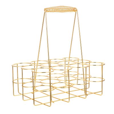 12 Bottle Caddy Metal Basket: Divider Beer Carrier for Bar Pub Restaurant Party Bar Club