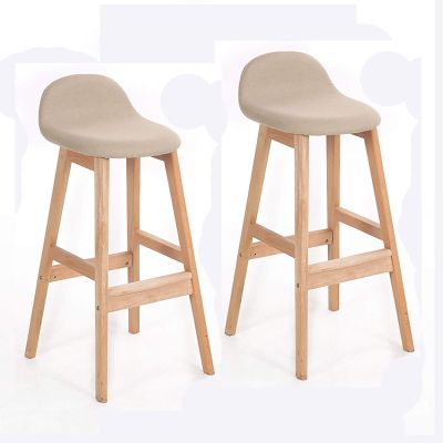 ZSH 2PCS Solid Wood Bar Stool, Nordic Soft Bag High Stool, Backrest Bar Stool, Bar Chair, H63/73/83cm, 5 Colors (Color : D, Size : 73cm)