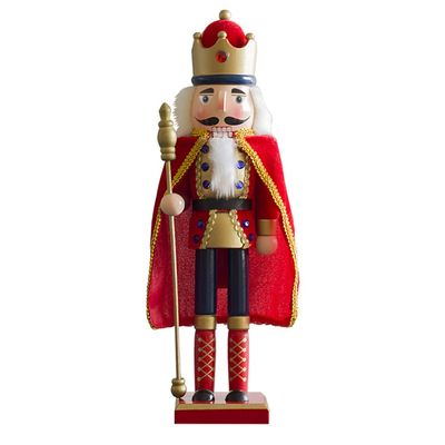 LIOOBO Christmas Decorative Wooden Nutcracker Ornament Vintage Style Tabletop Figurine for Holiday Home Decor for Shelves and Countertops