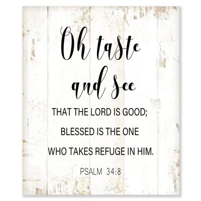 Aihesui Rustic Wood Sign Modern Farmhouse Wall Hanging Home Decor Bible Verse Taste and See That the Lord is Good Plaque for Living Room Kitchen Bedroom Office School 10x12inch