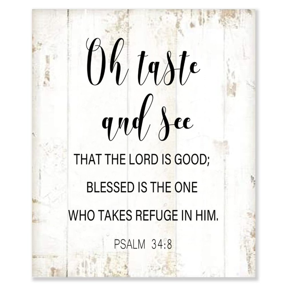 Aihesui Rustic Wood Sign Modern Farmhouse Wall Hanging Home Decor Bible Verse Taste and See That the Lord is Good Plaque for Living Room Kitchen Bedroom Office School 10x12inch
