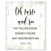 Aihesui Rustic Wood Sign Modern Farmhouse Wall Hanging Home Decor Bible Verse Taste and See That the Lord is Good Plaque for Living Room Kitchen Bedroom Office School 10x12inch view 1