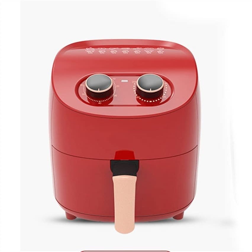 SMSOM Air Fryer, Airfryer Oven Small Air Fryer Cooker, Timer and Temperature Control Air Fryers with Nonstick Basket Dishwasher Safe Auto Shut-Off (1000W) (Color : Red)