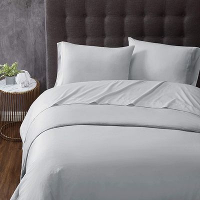 100% Cotton Bedsheets Bed-in-A-Beg Set(1 Duvet Cover,1 Fitted 18" Deep Pocket,1 Flat,2 Pillowcases) Twin XL White Sheet Set - Extra Long Staple Cotton for Most Comfortable Bed Sheets