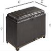 AC Pacific Vista Faux Leather Storage Bench for Bedroom and Living Room, with 2 Ottomans for Seating, Stylish Multi-Functional Furniture, Tufted Nail Head Design, Large, Black view 3