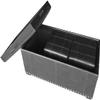 AC Pacific Vista Faux Leather Storage Bench for Bedroom and Living Room, with 2 Ottomans for Seating, Stylish Multi-Functional Furniture, Tufted Nail Head Design, Large, Black view 4
