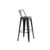AC Pacific 30 Metal Barstool Set of 2 Country Rustic Style with Low Back, Lightweight & Sturdy Build, Easy Assembly Distressed Ebony Black view 4