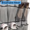 GORILLA GRIP Over the Door Shoe Organizer, 24 Large Breathable Mesh Pockets, Space Saving Hanging Storage Holder, Closet Rack Hanger Holds Up to 40 lbs, Hangs on Closets for Shoes, Accessories, Gray view 4