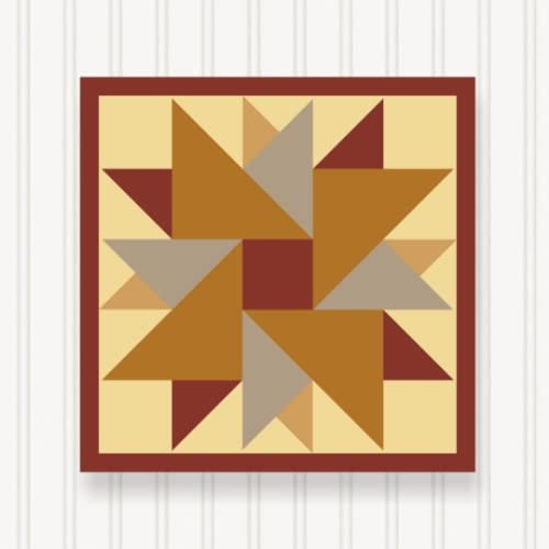 BARN QUILT Block Outdoor Square BQ012-07 | 6 SIZES | Outside Pattern | Wall Art | Yard Art | Barn Quilt Sign | Farm Quilt Design (11.5" x 11.5" 1 sided)