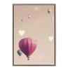 Kate and Laurel Sylvie A Little Patience Framed Canvas Wall Art by Caroline Mint, 23x33 Gray, Whimsical Hot Air Balloon Art for Wall view 1