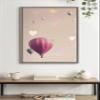 Kate and Laurel Sylvie A Little Patience Framed Canvas Wall Art by Caroline Mint, 23x33 Gray, Whimsical Hot Air Balloon Art for Wall view 3