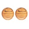Rainforest Bowls Set of 2 6" Round Javanese Teak Wood Plates- Perfect for Everyday Use- Hot & Cold Friendly, Ultra-Durable, Premium Wooden Plates- Handcrafted by Indonesian Artisans view 1