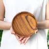 Rainforest Bowls Set of 2 6" Round Javanese Teak Wood Plates- Perfect for Everyday Use- Hot & Cold Friendly, Ultra-Durable, Premium Wooden Plates- Handcrafted by Indonesian Artisans view 4