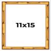 11x15 Frame Gold Bamboo Solid Wood Picture Frame | 1 Inch Moulding Width | Interior Frame Depth 0.75 Inches | Complete with UV Acrylic Plexiglass, Foam Board Backing & Hanging Hardware view 1