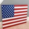 36inch x 19inch Large Hand-Crafted 100% Made in U.S.A. Wood American Flag / Patriotic Wall Art Americana, Original Colors, Red, white, blue view 1