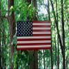 36inch x 19inch Large Hand-Crafted 100% Made in U.S.A. Wood American Flag / Patriotic Wall Art Americana, Original Colors, Red, white, blue view 2