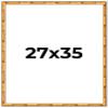 27x35 Frame Gold Bamboo Solid Wood Picture Frame | 1 Inch Moulding Width | Interior Frame Depth 0.75 Inches | Complete with UV Acrylic Plexiglass, Foam Board Backing & Hanging Hardware view 1