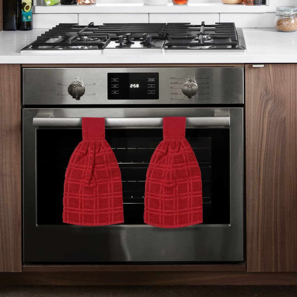 Loop Set Hardware ZENVY Tie Latch Towels Set of 2 | Hanging Hand Towels Set with Hook ...