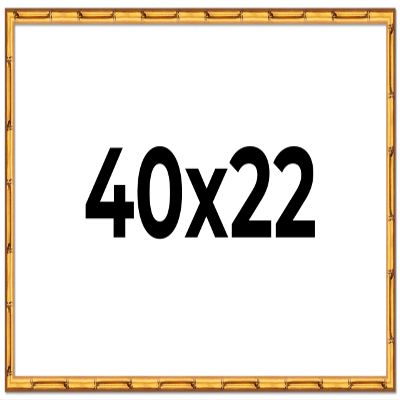40x22 Frame Gold Bamboo Solid Wood Picture Frame | 1 Inch Moulding Width | Interior Frame Depth 0.75 Inches | Complete with UV Acrylic Plexiglass, Foam Board Backing & Hanging Hardware